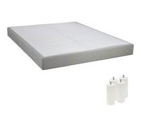 TAPIKIT - Sommier Tapissier Démontable 2x20 Lattes 160x200cm Lin + Pieds Blancs 15cm - Altobuy Blanc