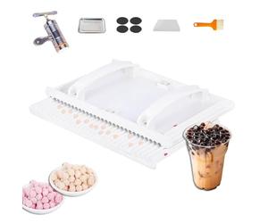 Tapioca Pearl Maker Machine de formage manuelle avec bande en acier inoxydable et planche à frotter pour boules boba et taro faites maison