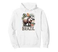 Tapir Mignon du Brésil avec des Fleurs Tropicales Amusantes et des Feuilles Sweat à Capuche
