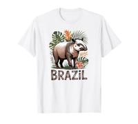 Tapir Mignon du Brésil avec des Fleurs Tropicales Amusantes et des Feuilles T-Shirt