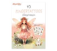 Tapirella Lot de 43 tatouages pour enfants - Doux pour la peau - Elfes - Princesse - Fabriqués en Allemagne - Tatouages pour enfants par Lutz Mauder Verlag, végétaliens et sans plastique