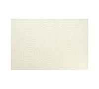 Vente-unique - Tapis 100% Laine tufté Main - 160 x 230 cm - Blanc cassé - 2000 g/m² - LUZAN
