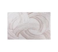 Tapis 100% laine tufté main motif abstrait - 160 x 230 cm - Ivoire et taupe - RAVELINO