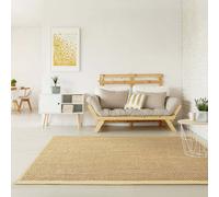 tapis 100% sisal pur Tiger-Eye avec bordure colorée Tapis naturel Nature/Beige 200x290 cm