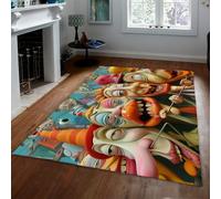 Tapis 100x150 de Salon carpette Visages Clown drôles lavables Descente lit Fine d intérieur colorée pour Enfants Salle Jeux Chambre antidérapante Doux à Poil Bas Décoration Artistique