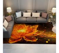 Tapis 100x150 de Salon Golden Lotus Éléments orientaux carpette Style Chinois Art Luxe Descente lit Doux à Poil Bas lavables pour Chambre Appartement Salle Manger Décoration Bureau d