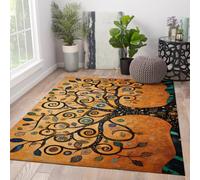 Tapis 100x150 Moderne pour espaces intérieurs carpette Boho Tree of Life Surface Facile à Nettoyer Le Salon Chambre Cuisine adapté aux Animaux Descente de lit Anti dépole Bohème Machine