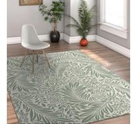 Tapis 100x150 Modernes Salon carpette antidérapants Descente de lit William Morris Green Leaf Carpet Anti dépouillage Chute pour Chambre Salle à Manger Ferme Nursery Domicile Bureau du