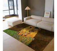 Tapis 120x150 Vintage carpette de Salon Bureau œuvres d Art Classiques imprimées Grands Descente lit Couple en Abstrait à Poils Bas Fin et antidérapant pour Chambre Salle Manger Studio