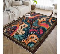 Tapis 120x180 de Salle à Manger sous la Table carpette Lavable pour Salon Pop Art Pois Motif Tourbillon Descente lit Abstraits Douce Poil Bas antidérapante Chambre Décoration du Vestige