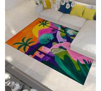 Tapis 120x180 Lavable Grands carpette Doux pour Le Salon Salle de Jeux décors colorés Descente lit botanique Tropical Chambre à Manger antidérapants sous la Table