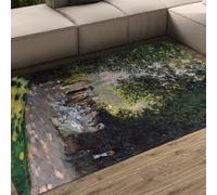 Tapis 140x200 de Salon pour Machine carpette Grands lavables Descente lit antidérapants Moquet à Poil Bas Peinture impressionniste Jardin résistante aux Taches intérieur Bureau Chambre