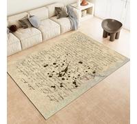 Tapis 150x210 cm Imitation Cachemire Doux Motif 3D Lettres Anciennes Antidérapant Lavable Machine et Main Nettoyage Facile Style Vieux Papier Tapis pour apis grande pièce décoration intérieure8K-37