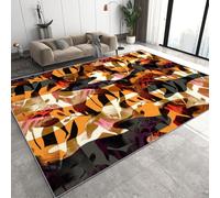 Tapis 150x210 cm Imitation Cachemire Doux Motif 3D Textures De Faune Sauvage Antidérapant Lavable Machine et Main Nettoyage Facile Rétro Tapis pour apis grande pièce décoration intérieure 30K-37