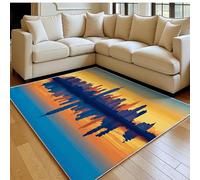 Tapis 160 x 230 cm Skyline de New York Doux Antidérapant Moderne Style Dessin animé Grand Tapis Salon Chambre Garçon et Adolescent