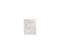 Tapis 160x230 cm forme organique en coton blanc et noir