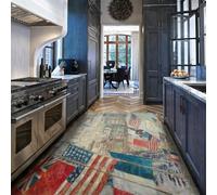 Tapis 160x230 Lavable Petit pour Salon carpette Table de Chevet Grandeur d entrée Descente lit intérieur Anti dérapage avec Un Dos en Caoutchouc Vintage détenus Décor Urbain Patchwork