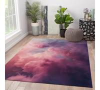 Tapis 160x230 pour Salon carpette lavables résistants aux Taches Zone Abstraite de Nuage antidérapante Rose décoration intérieure Romantique du Ciel Artistique Filles Sol dortoir
