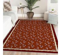 Tapis 160x230cm salon chambre terre cuite orange carpette lavable paillasson modernes plante feuille vigne imprimé baies feuilles vigne moquette sol antidérapante salle manger moquette classique