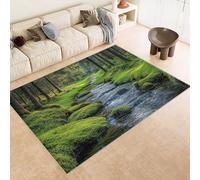 Tapis 180x240 cm Imitation Cachemire Lavable Motif Bois Pierres Soleil 3D Haute Résistance Tapis Lavable en Machine Parfait pour Grands Salons Chambres d'Hôtes de Luxe et Espaces de Réception