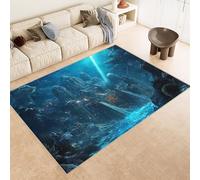 Tapis 180x240 cm Imitation Cachemire Lavable Motif ChâTeau Marins Soleil 3D Haute Résistance Tapis Lavable en Machine Parfait pour Grands Salons Chambres d'Hôtes de Luxe et Espaces de Réception