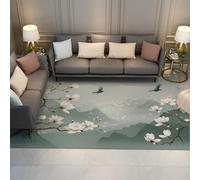 Tapis 180x240 Lavable du Salon carpette Grands Descente de lit antidérapants Chambre à Poils Bas Résistant aux Taches Vert Sauge Jardin Misty Mountain Espace Oriental Bureau Domicile