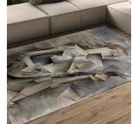 Tapis 180x240 Lavable Grands carpette Doux pour Le Salon Descente de lit Vintage imprimé Cubisme géométrique Abstrait féminins Chambre Salle à Manger Antidérapants Résistants aux la