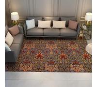 Tapis 180x240 Lavable pour Salon carpette de Chambre Salle à Manger sous la Table Descente lit Douce Poil Bas antidérapant Anti Taches Floral Plantes Vintage Classiques Cuisine entrée