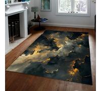 Tapis 180x240 pour Le Salon carpette Noir à imprimé Viens doré Descente de lit lavables Grands Abstraits Moderne d intérieur antidérapant Salle Manger Chambre bébé Bureau Domicile Luxe