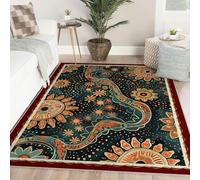 Tapis 180x240 pour Salon Espace Abstrait à Motif Tournesol carpette antidérapant Lavable la Machine Descente de lit Poil Bas Bohème Grand Chambre Salle Manger Home Office Nursery Dortoir