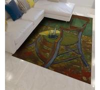 Tapis 180x270 lavables pour Salon Chambre Style impressionniste Motif de chaises carpette œuvres d Art Classiques imprimées Grand Descente lit Douce à Poil Bas avec Support la