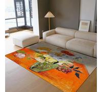 Tapis 180x270 Modernes imprimés vifs carpette lavables pour Salon Nature Morte Vintage Descente de lit résistant aux Taches Salle à Manger sous la Table Cuisine Chambre Poil Bas Facile