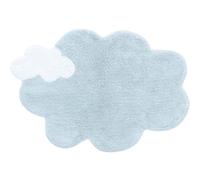 Lorena Canals - Tapis Lavable pour Enfants. Mini Dream en Couleur Bleu et Blanc - Fait à la Main en Forme de Nuage et fabriqué en Coton Naturel et en teintures Non Toxiques - Taille:70x100cm