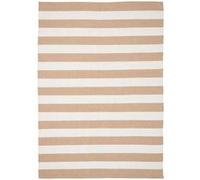 Tapis 200x300cm PET Recyclé Rayé Beige et Blanc - RUDY - ALTOBUY Beige G