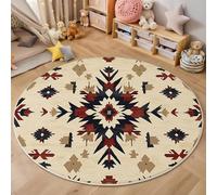 Tapis 3D Beige Motif Symétrique Imprimé Area Rug Anti-Slip Géométrie Indienne pour Salon Chambre Salle À Manger Paillasson Cuisine De Sol Enfants Home Decor Moelleux 140Cm