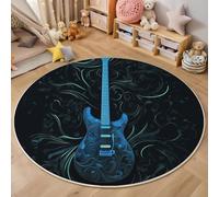 Tapis 3D Bleu Guitare Vortex Imprimé Area Rug Anti-Slip Art Abstrait pour Salon Chambre Salle À Manger Paillasson Cuisine De Sol Enfants Home Decor Moelleux 180Cm