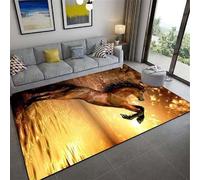 Tapis 3D Cheval Animal Au Coucher du Soleil Tapis De Porte en Teck Antidérapant pour Salon/Chambre/Salle De Bain/Entrée De Bienvenue - Nettoyage Facile ，avec Support en Caoutchouc -39756231158
