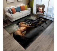 Tapis 3D Cheval Animal Tapis De Porte en Teck Antidérapant pour Salon/Chambre/Salle De Bain/Entrée De Bienvenue - Nettoyage Facile ，avec Support en Caoutchouc -66655963464