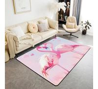 Tapis 3D Couple d'animaux Flamants Roses Tapis De Porte en Teck Antidérapant pour Salon/Chambre/Salle De Bain/Entrée De Bienvenue - Nettoyage Facile ，avec Support en Caoutchouc -87027981645