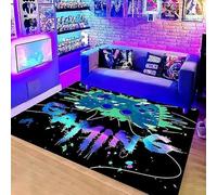 Tapis 3D Gamepad Motif de Manette de Jeu 100 x 150 cm, Tapis Manette De Jeux Coloré et Moderne De Grande Surface en et Antidérapante, Idéal pour Salon, Chambre De Garçon et Chambre d'Adolescent (B)