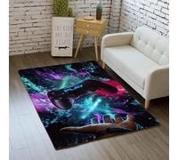 Tapis 3D Gamepad Motif de Manette de Jeu 120 x 160 cm, Tapis Manette De Jeux Coloré et Moderne De Grande Surface en et Antidérapante, Idéal pour Salon, Chambre De Garçon et Chambre d'Adolescent (A)