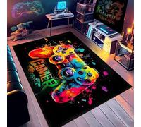 Tapis 3D Gamepad Motif de Manette de Jeu 80 x 120 cm, Tapis Manette De Jeux Coloré et Moderne De Grande Surface en et Antidérapante, Idéal pour Salon, Chambre De Garçon et Chambre d'Adolescent (D)