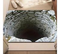Tapis 3D Hole, tapis 3D améliorés, illusion d'optique, qui ressemblent à un trou, pour le salon 3D Trap, illusion d'optique, de salle de jeux, de sol antidérapant (H,50*80cm/19.6*31.4in)