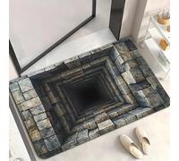 Tapis 3D Illusion D'Optique, Tapis De Sol Design Trou Réaliste Antidérapant, Tapi De Bain Super Absorbant, Déco Maison Moderne, Sécurisé pour Animaux(Style D,50 x 80 cm/19.7 x 31.5in)