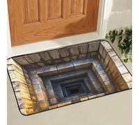 Tapis 3D Illusion D'Optique, Tapis De Sol Design Trou Réaliste Antidérapant, Tapi De Bain Super Absorbant, Déco Maison Moderne, Sécurisé pour Animaux(Style P,50 x 80 cm/19.7 x 31.5in)