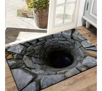 Tapis 3D Illusion D'Optique, Tapis De Sol Design Trou Réaliste Antidérapant, Tapi De Bain Super Absorbant, Déco Maison Moderne, Sécurisé pour Animaux(Style M,80 x 120 cm/31.5 x 47.2in)