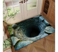 Tapis 3D Illusion Tapis à Illusion Optique Effet Piège pour Cuisine | Tapis 3D Illusion Est Un Paillasson Halloween Créatif Et Une Décoration D’Automne Pour Votre Salon Et Cuisinev