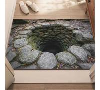 Tapis 3D Illusion Tapis à Illusion Optique Paillasson Puits Sans Fond | Tapis 3D Illusion Est Un Paillasson Halloween Effrayant Et Une Décoration D’Automne Pour Votre Salon Et Porche