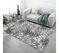 Tapis 3D Imitation Cachemire Feuilles Tapis Poil Ras Antidérapant Absorbant Lavable Traditionnel Artistique Grand Rectangulaire Moquette Tapis Salon Chambre Soft Seasons Rug 60x90cm