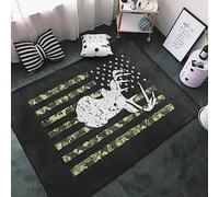 Tapis, 3D Imprimé Camouflage Drapeau Américain Chasse Au Cerf Antidérapant Area Rug, Chambre Tapis Salon Anti-Slip Tapis La Chambre des Enfants Home Decor 120 X 160 Cm / 47,2 X 62,9 Pouces
